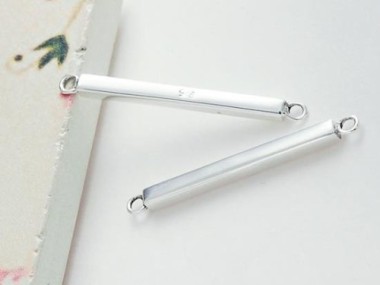 925 Sterling Silver Rectangle Stick Links, Connectors 2x20mm.