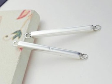 925 Sterling Silver Rectangle Stick Links, Connectors 2x20mm.