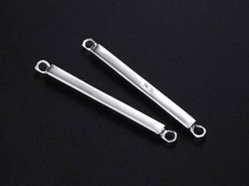 2 of 925 Sterling Silver Rectangle Stick Links, Connectors 2x20mm. Polish Finished