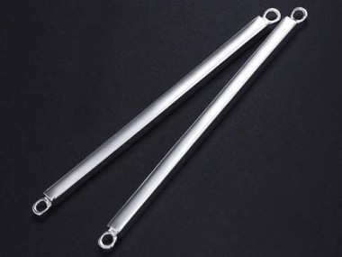 925 Sterling Silver Rectangle Stick Links, Connectors 2x34mm.