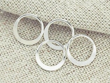 925 Sterling Silver Circle Links, Connectors 10 mm.