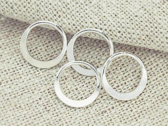 6 of 925 Sterling Silver Circle Links, Connectors 10 mm.