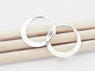 925 Sterling Silver Circle Links, Connectors 10 mm.