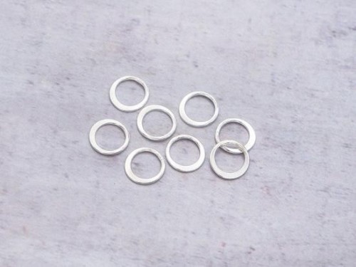 8 of 925 Sterling Silver Circle Links, Connectors 9 mm.