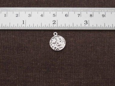 925 Sterling Silver Round Nest Charms 12.5mm.