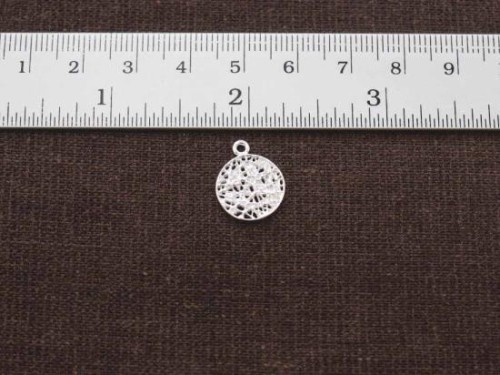 2 of 925 Sterling Silver Round Nest Charms 12.5mm.