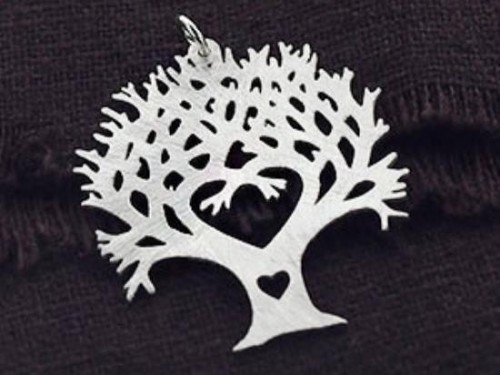 1 of 925 Sterling Silver Tree of Life Pendant 25x30 mm.Brush Finished