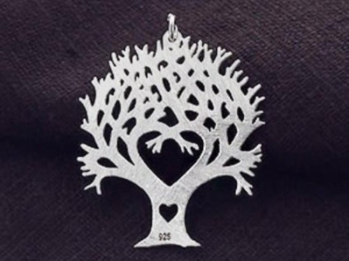 1 of 925 Sterling Silver Tree of Life Pendant 25x30 mm.Brush Finished