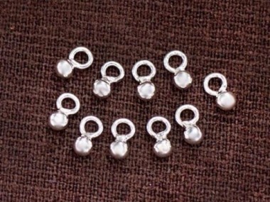 925 Sterling Silver Solid Ball Charms 3 mm.