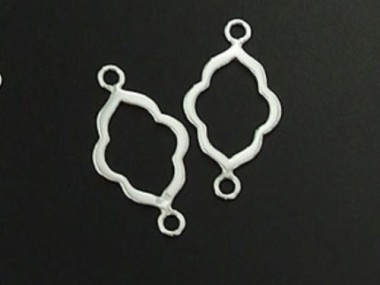 925 Sterling Silver Moroccan Style Drop Links, Connectors 12x16 mm.