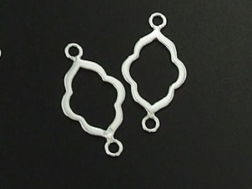 4 of 925 Sterling Silver Moroccan Style Drop Links, Connectors 12x16 mm. Polish Finished