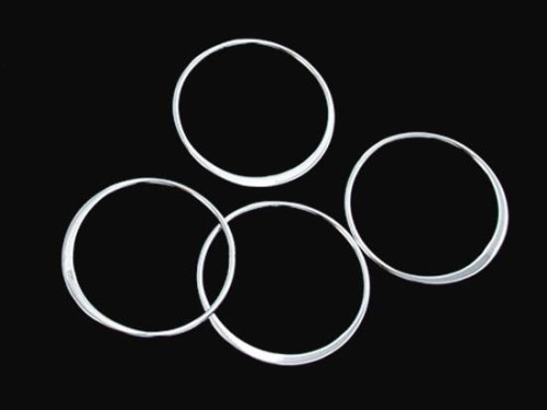 4 of 925 Sterling Silver Circle Links, Connectors 25 mm.