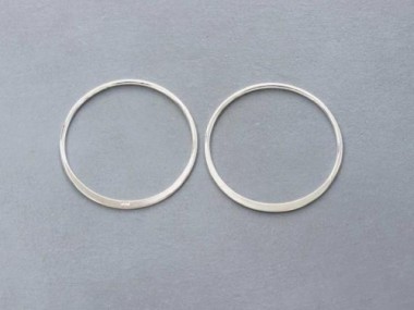 925 Sterling Silver Circle Links, Connectors 25 mm.