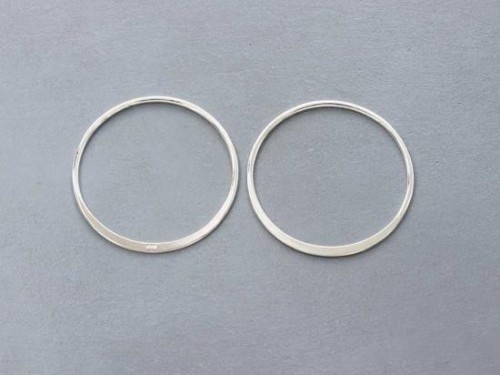 4 of 925 Sterling Silver Circle Links, Connectors 25 mm.