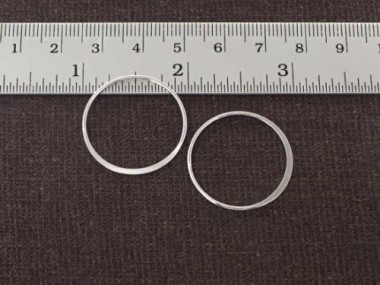 925 Sterling Silver Circle Links, Connectors 25 mm.