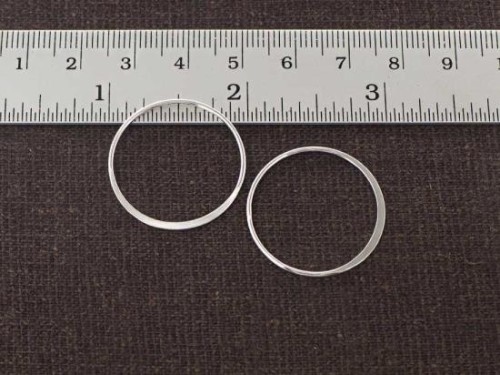 4 of 925 Sterling Silver Circle Links, Connectors 25 mm.