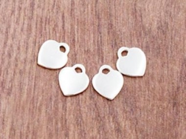 925 Sterling Silver Heart Charms 8x9 mm.