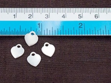 925 Sterling Silver Heart Charms 8x9 mm.