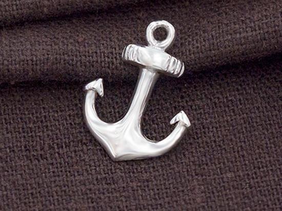 1 of 925 Sterling Silver Anchor Pendant 13x15mm.Polish Finished