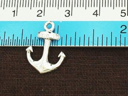 1 of 925 Sterling Silver Anchor Pendant 13x15mm.Polish Finished