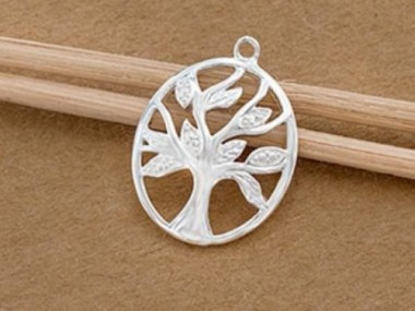 925 Sterling Silver Tree of Life Pendant 15x18 mm.