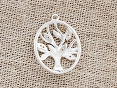 925 Sterling Silver Tree of Life Pendant 15x18 mm.