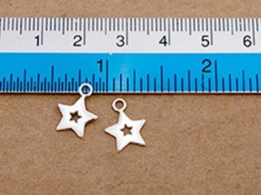 925 Sterling Silver Star Charms 10 mm.