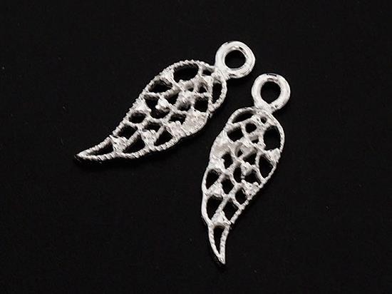 2 of 925 Sterling Silver Angel Wing Charms 6x14mm.