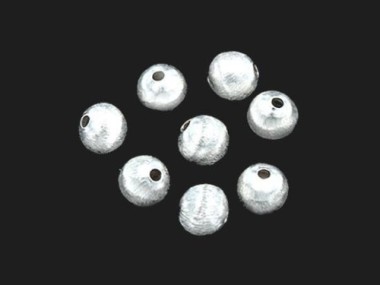 Karen Hill Tribe Silver Brushed Round Beads 6 mm.