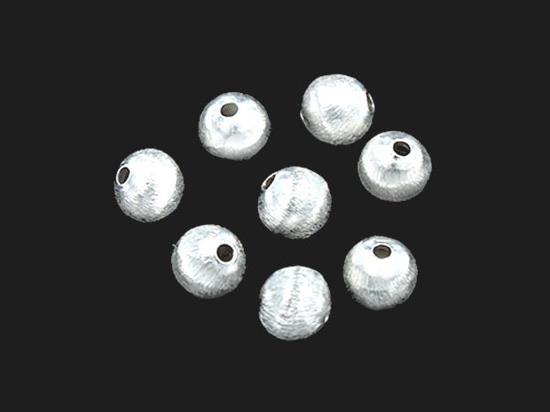 8 of Karen Hill Tribe Silver Brushed Round Beads 6 mm.