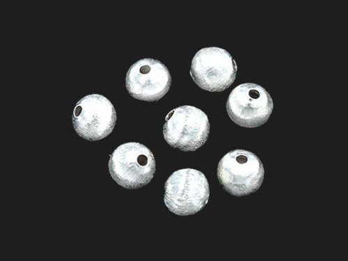 8 of Karen Hill Tribe Silver Brushed Round Beads 6 mm.