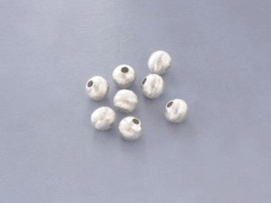 Karen Hill Tribe Silver Brushed Round Beads 6 mm.