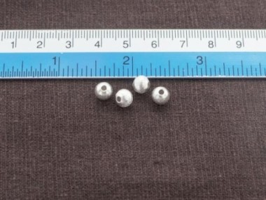 Karen Hill Tribe Silver Brushed Round Beads 6 mm.