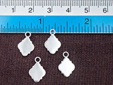 925 Sterling Silver Moroccan Style Drop Charms 8x11 mm.