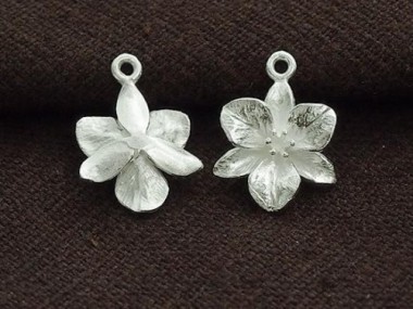 925 Sterling Silver Flower Charms 12mm.