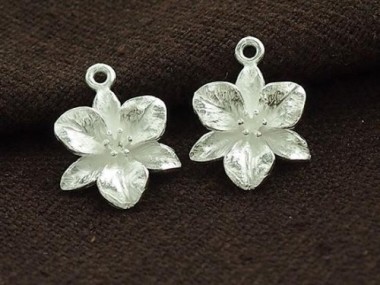 925 Sterling Silver Flower Charms 12mm.