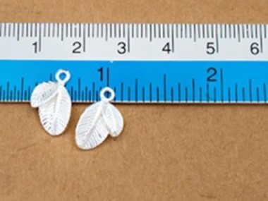 925 Sterling Silver Leaf Charms 10x13mm.