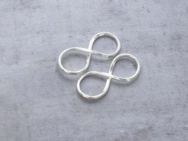 925 Sterling Silver Infinity Links 12x30 mm.