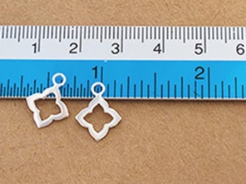 4 of 925 Sterling Silver Moroccan Style Flower Charms 11 mm. Polish Finished