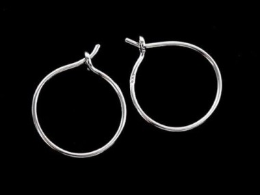 4 pairs of 925 Sterling Silver Circle Hoop Earrings 15mm.