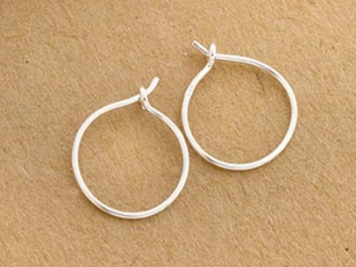 4 pairs of 925 Sterling Silver Circle Hoop Earrings 15mm.