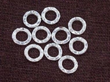 Karen Hill Tribe Silver Hammer Closed Jump Rings 7mm.