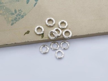 Karen Hill Tribe Silver Hammer Closed Jump Rings 7mm.