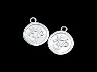 925 Sterling Silver Ohm Print Charms 10mm.