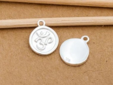 925 Sterling Silver Ohm Print Charms 10mm.