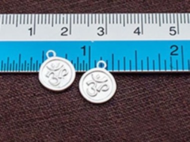 925 Sterling Silver Ohm Print Charms 10mm.