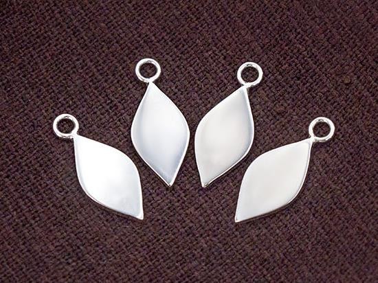 4 of 925 Sterling Silver Drop Charms 7x13.5mm.