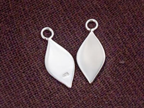 4 of 925 Sterling Silver Drop Charms 7x13.5mm.