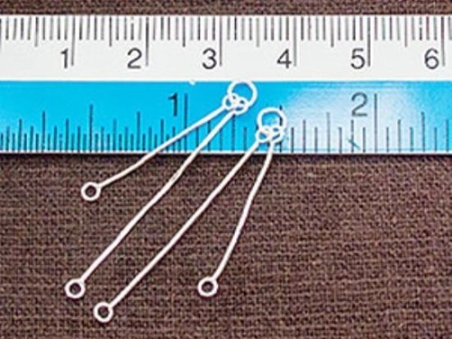 2 Pairs of 925 Sterling Silver Dangling Snake Chain Connectors 20-30 mm.