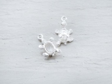 925 Sterling Silver Turtle Charms 8x10 mm.